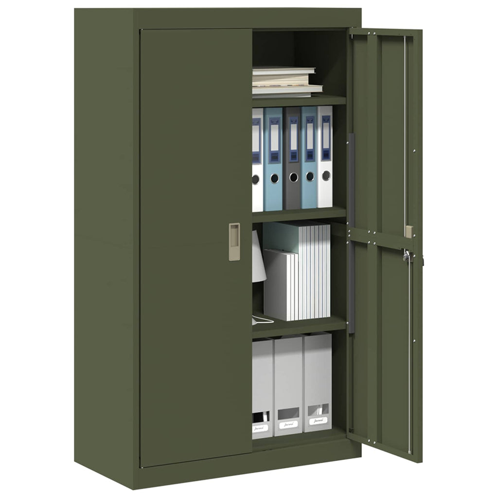 Storage Cabinet with Storage 2 pcs Olive Green 80 x 40 x140 cm