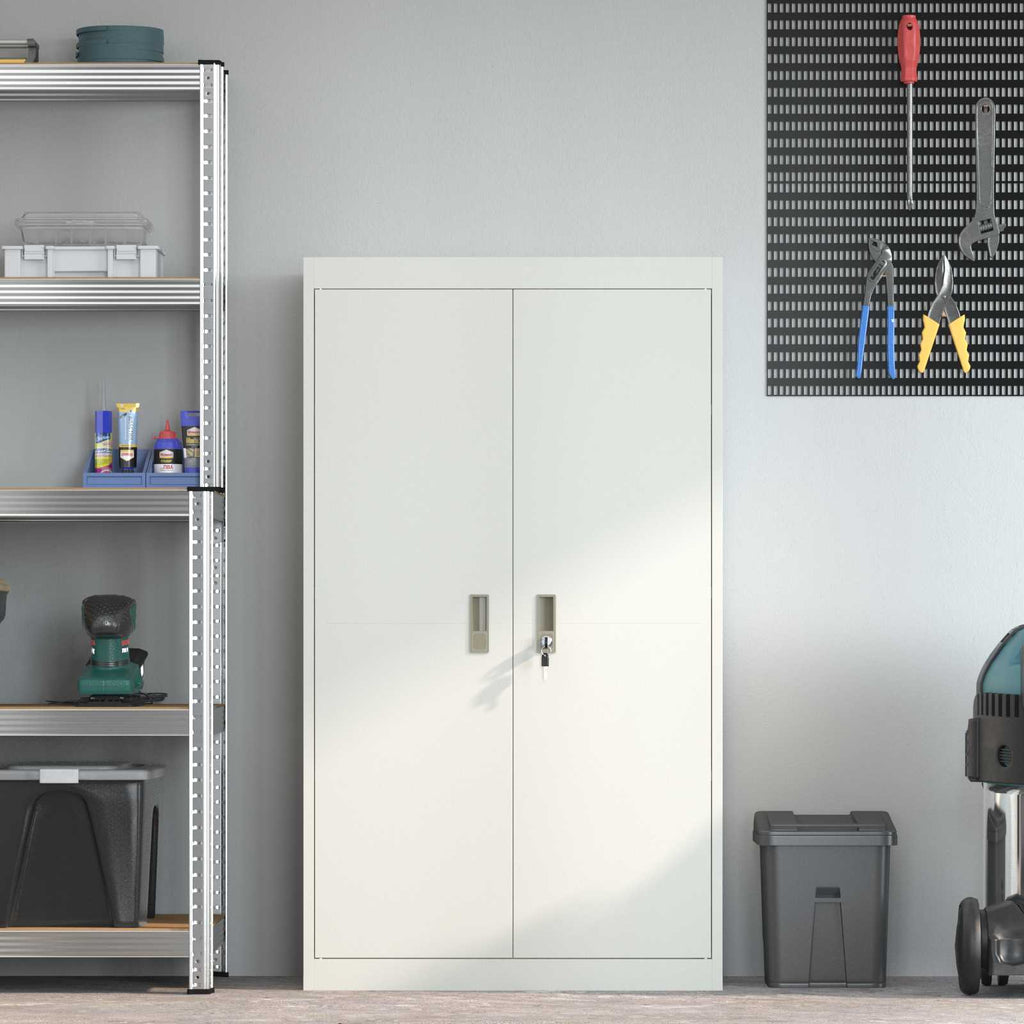 Storage Cabinet 2 pcs White 80 x 40 x140 cm Cold-Rolled Steel