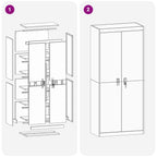 Storage Cabinet 2 pcs White 80 x 40 x180 cm Cold-Rolled Steel