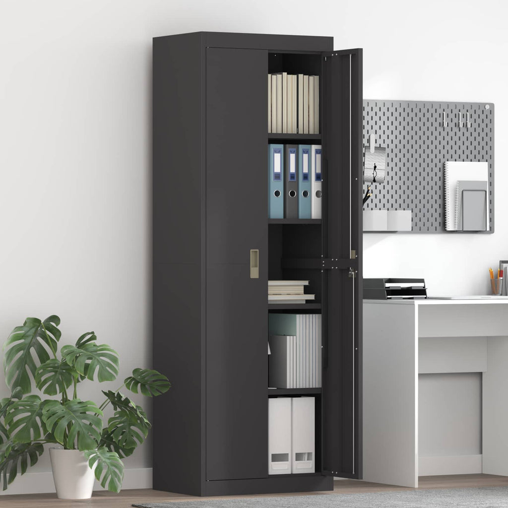 Storage Cabinet 2 pcs Black 60 x 40 x180 cm Cold-Rolled Steel