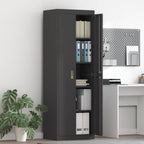 Storage Cabinet 2 pcs Black 60 x 40 x180 cm Cold-Rolled Steel