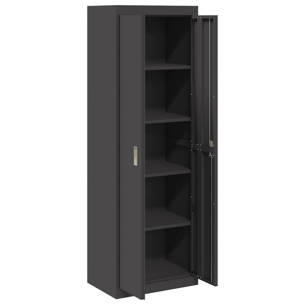Storage Cabinet 2 pcs Black 60 x 40 x180 cm Cold-Rolled Steel