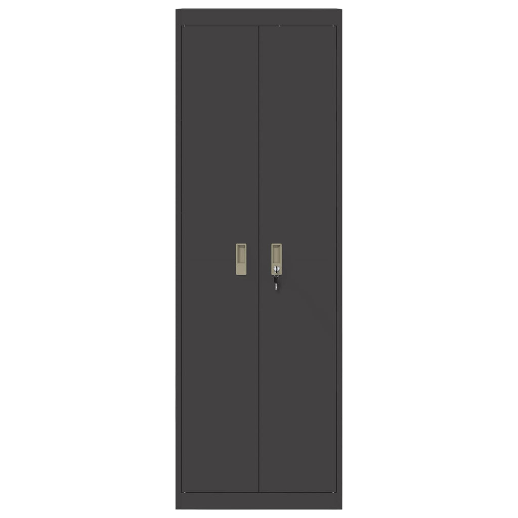 Storage Cabinet 2 pcs Black 60 x 40 x180 cm Cold-Rolled Steel