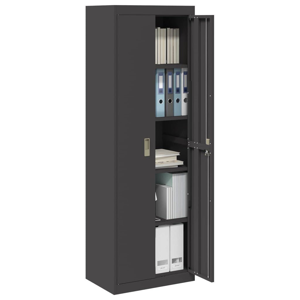 Storage Cabinet 2 pcs Black 60 x 40 x180 cm Cold-Rolled Steel