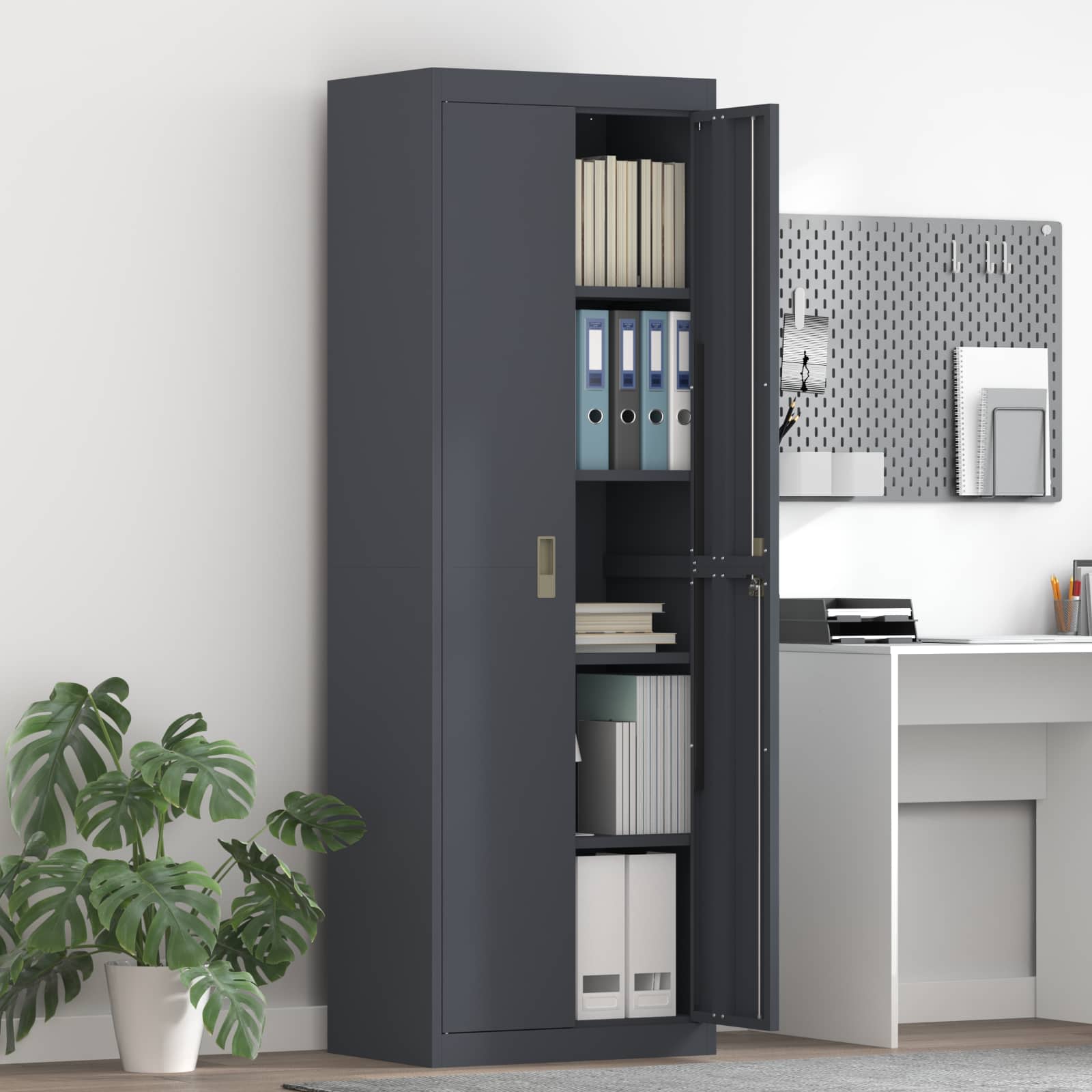 Storage Cabinet with Storage 2 pcs Anthracite 60 x 40 x180 cm
