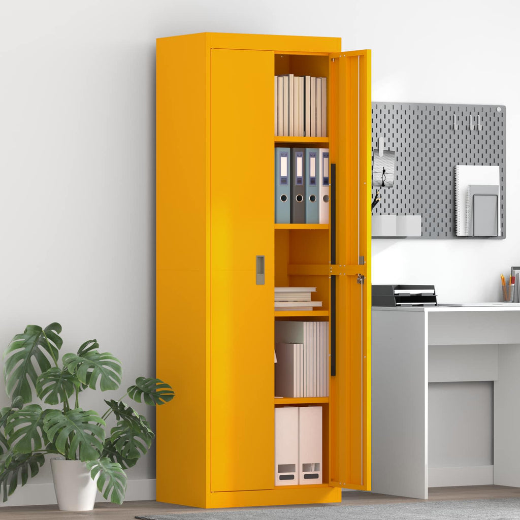 Storage Cabinet 2 pcs Mustard Yellow 60 x 40 x180 cm