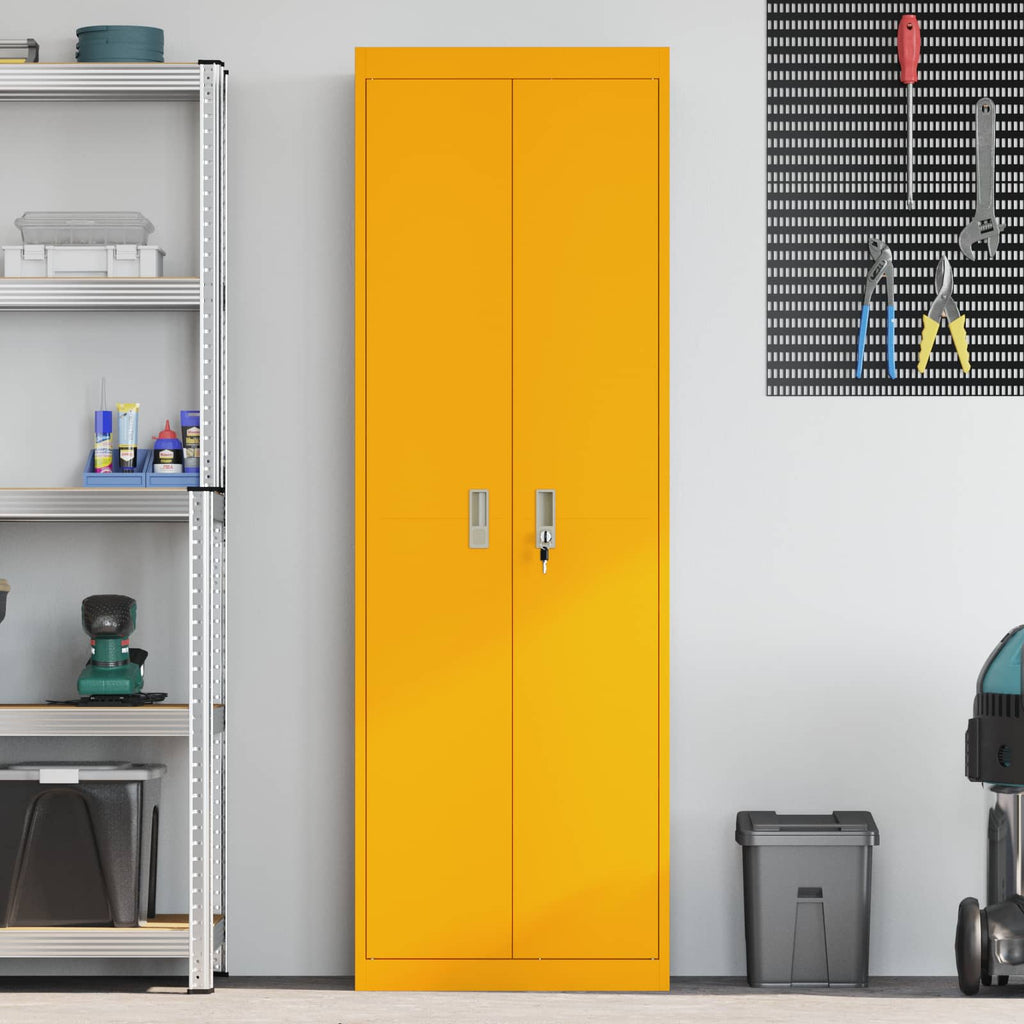 Storage Cabinet 2 pcs Mustard Yellow 60 x 40 x180 cm