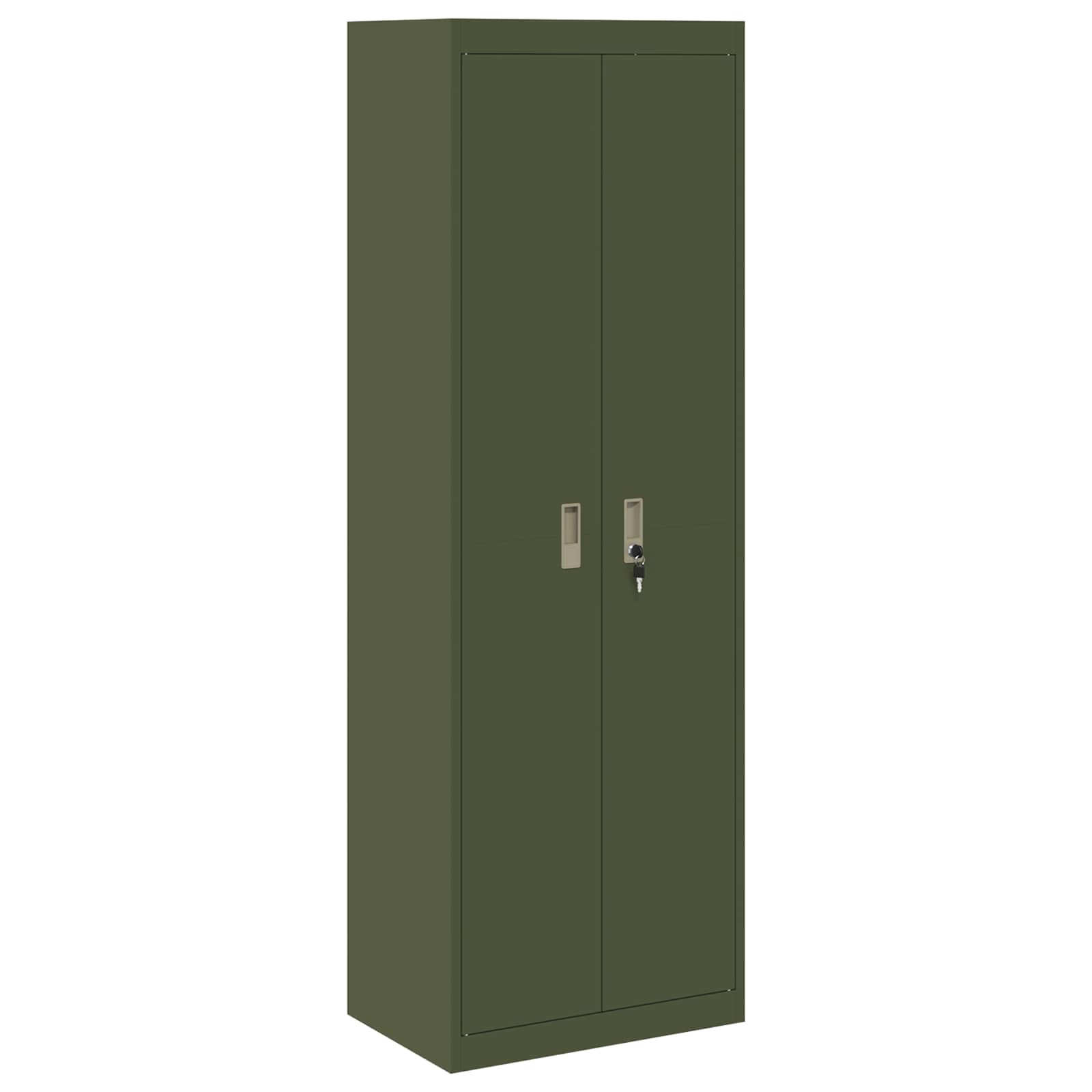 Storage Cabinet with Storage 2 pcs Olive Green 60 x 40 x180 cm