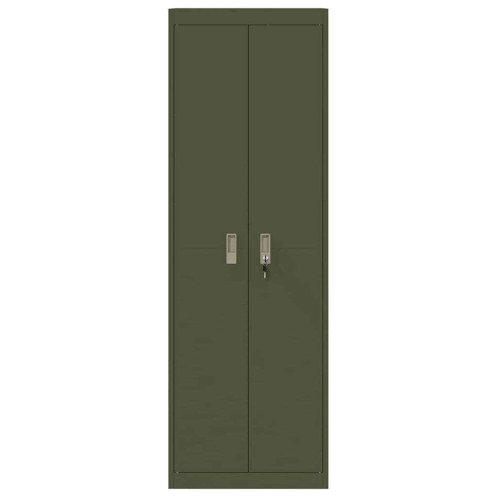 Storage Cabinet with Storage 2 pcs Olive Green 60 x 40 x180 cm