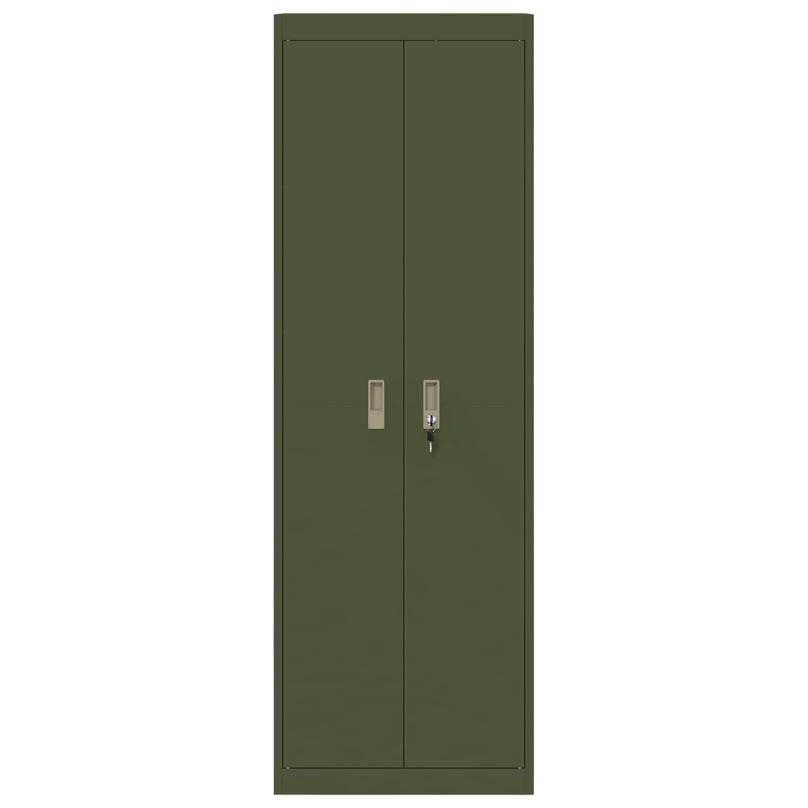 Storage Cabinet with Storage 2 pcs Olive Green 60 x 40 x180 cm