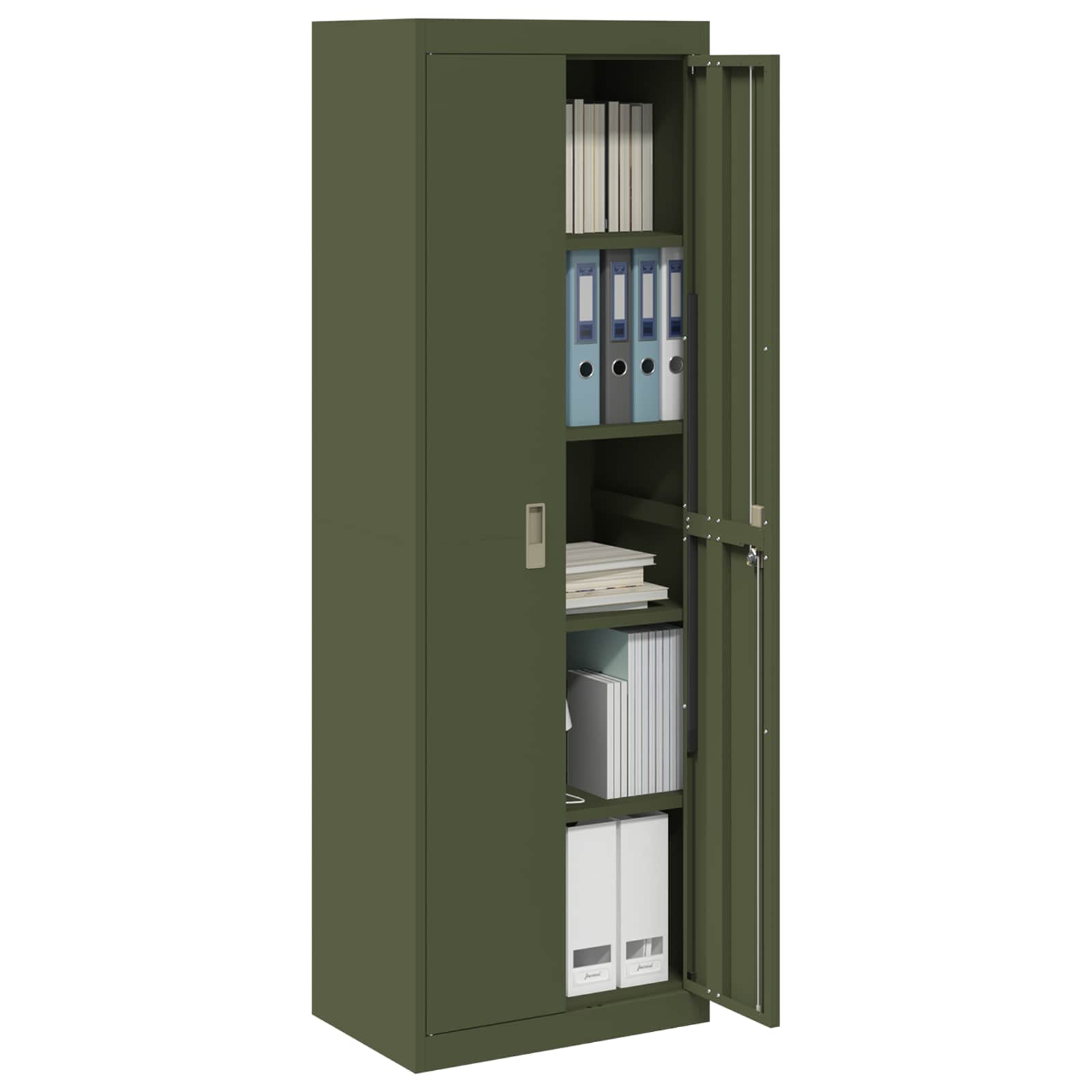 Storage Cabinet with Storage 2 pcs Olive Green 60 x 40 x180 cm