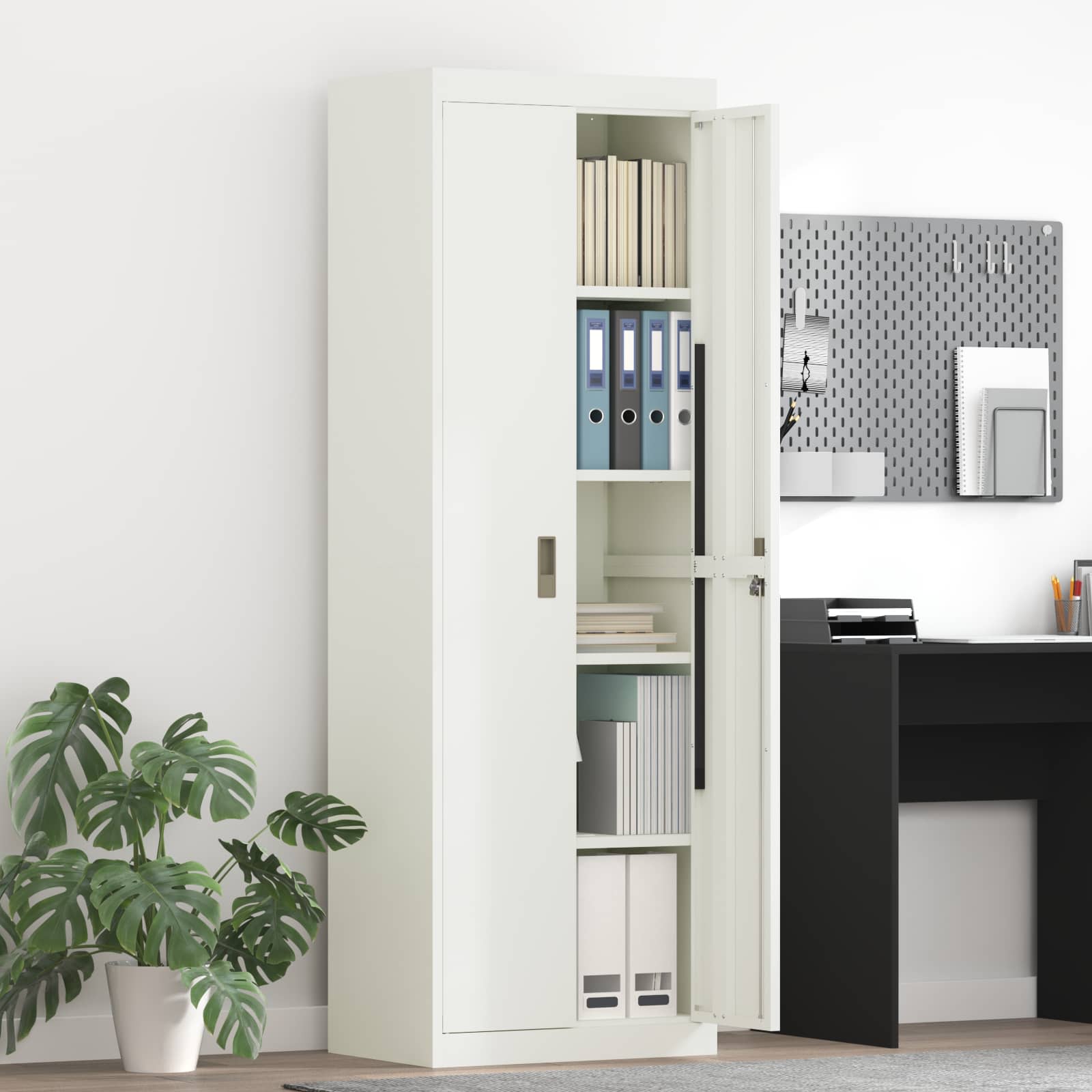 Storage Cabinet 2 pcs White 60 x 40 x180 cm Cold-Rolled Steel