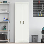 Storage Cabinet 2 pcs White 60 x 40 x180 cm Cold-Rolled Steel