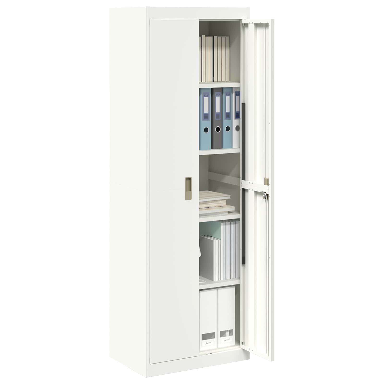 Storage Cabinet 2 pcs White 60 x 40 x180 cm Cold-Rolled Steel