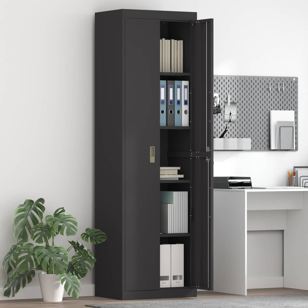 Storage Cabinet 2 pcs Black 60 x 40 x200 cm Cold-Rolled Steel