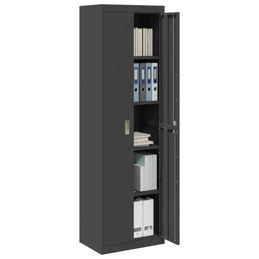 Storage Cabinet 2 pcs Black 60 x 40 x200 cm Cold-Rolled Steel