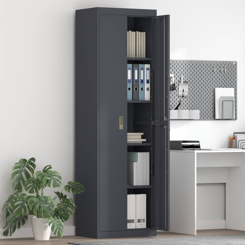 Storage Cabinet with Storage 2 pcs Anthracite 60 x 40 x200 cm