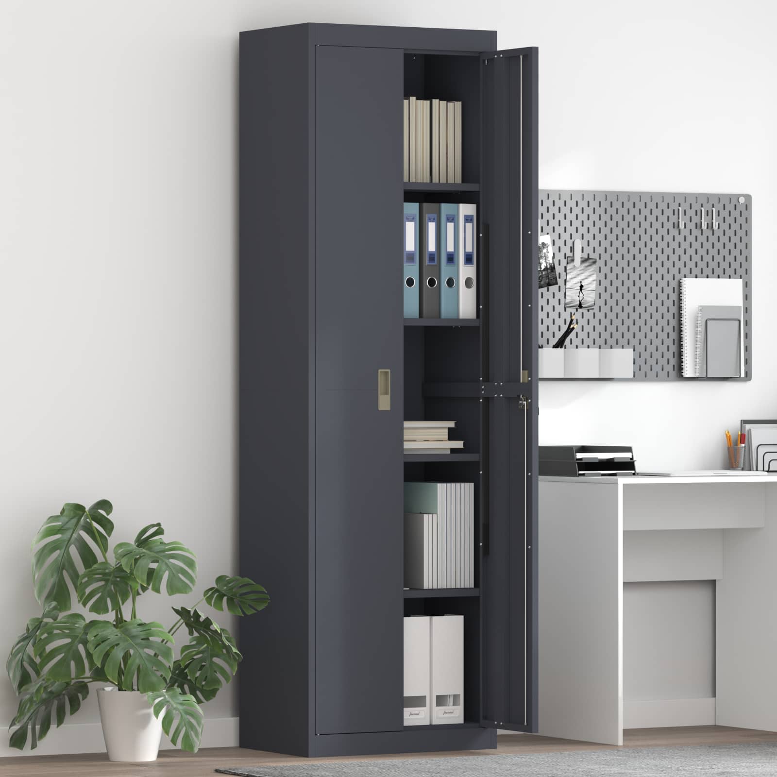 Storage Cabinet with Storage 2 pcs Anthracite 60 x 40 x200 cm