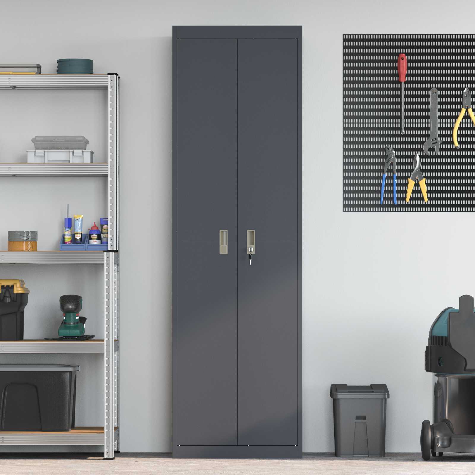 Storage Cabinet with Storage 2 pcs Anthracite 60 x 40 x200 cm