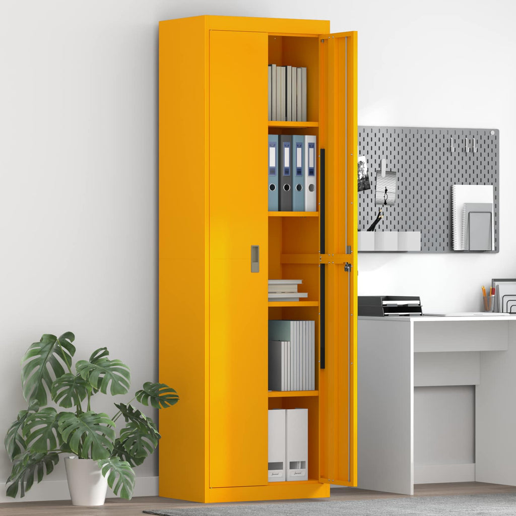 Storage Cabinet 2 pcs Mustard Yellow 60 x 40 x200 cm