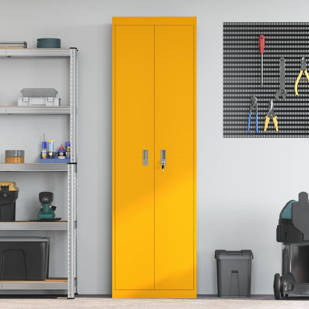 Storage Cabinet 2 pcs Mustard Yellow 60 x 40 x200 cm