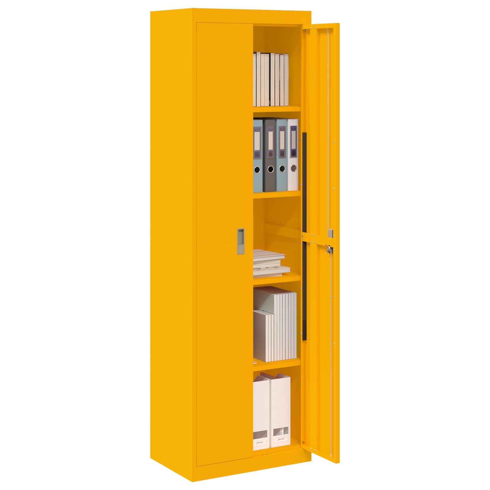 Storage Cabinet 2 pcs Mustard Yellow 60 x 40 x200 cm