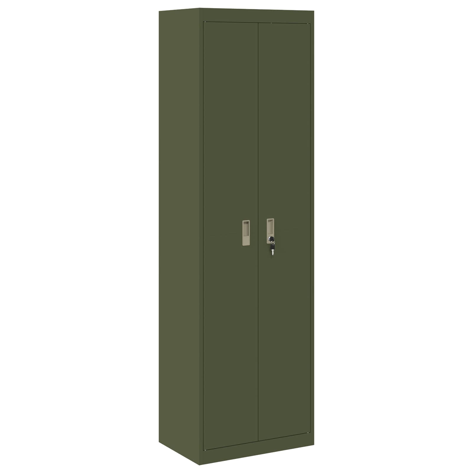 Storage Cabinet with Storage 2 pcs Olive Green 60 x 40 x200 cm