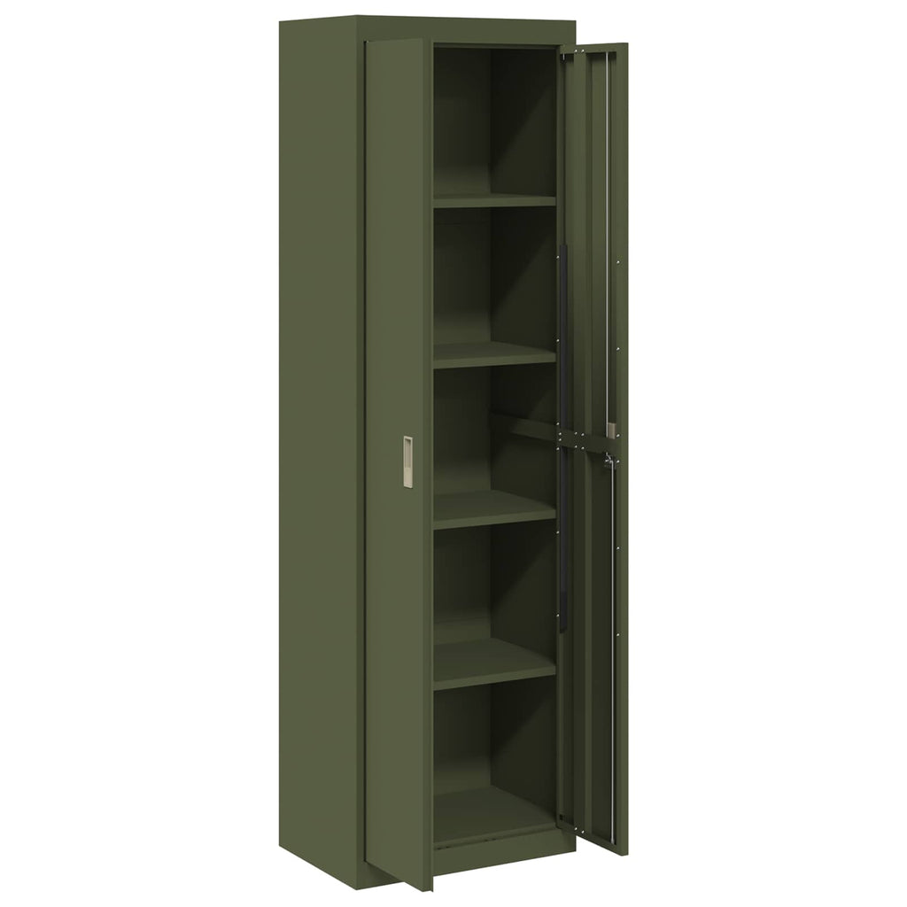 Storage Cabinet with Storage 2 pcs Olive Green 60 x 40 x200 cm