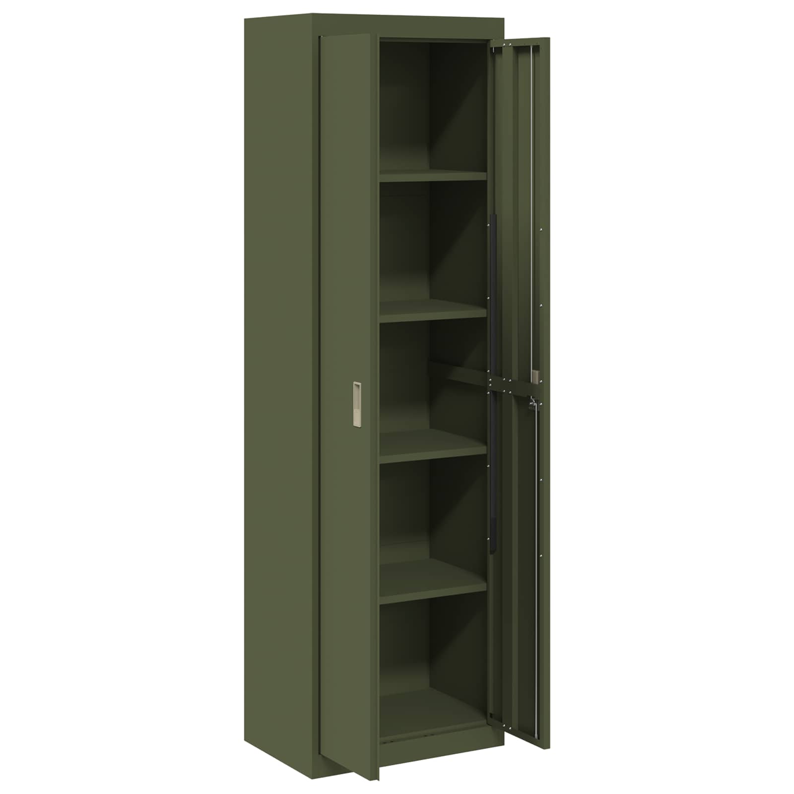 Storage Cabinet with Storage 2 pcs Olive Green 60 x 40 x200 cm