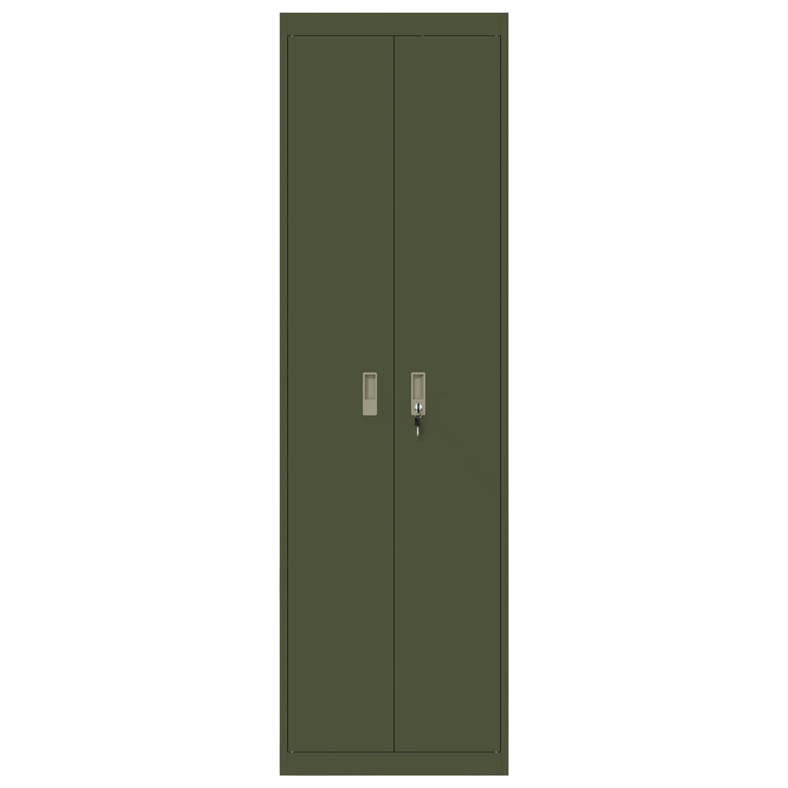 Storage Cabinet with Storage 2 pcs Olive Green 60 x 40 x200 cm