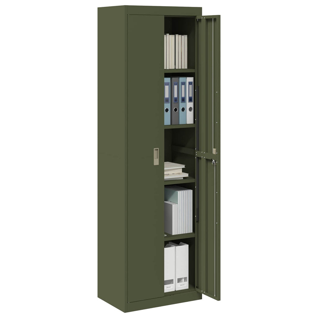 Storage Cabinet with Storage 2 pcs Olive Green 60 x 40 x200 cm