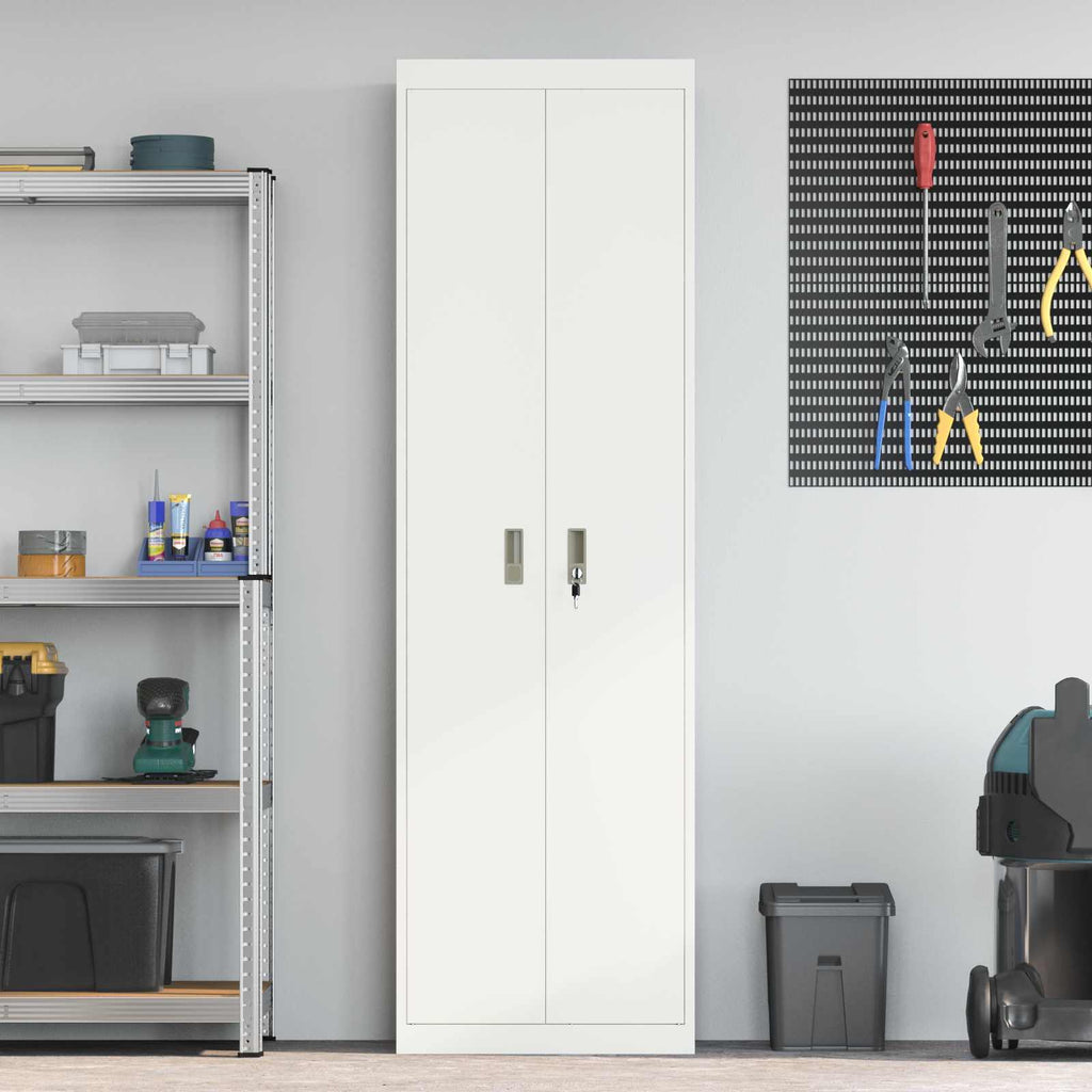 Storage Cabinet 2 pcs White 60 x 40 x200 cm Cold-Rolled Steel