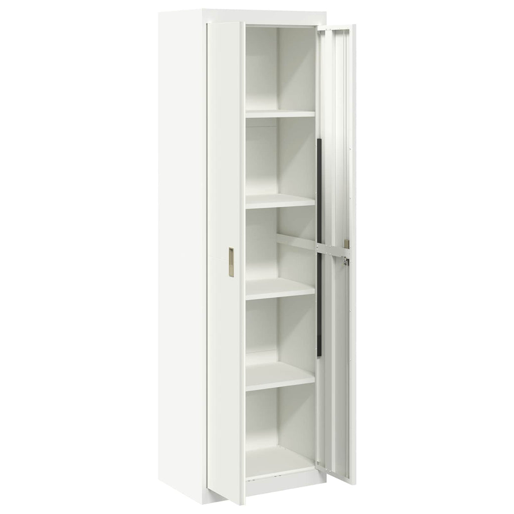 Storage Cabinet 2 pcs White 60 x 40 x200 cm Cold-Rolled Steel