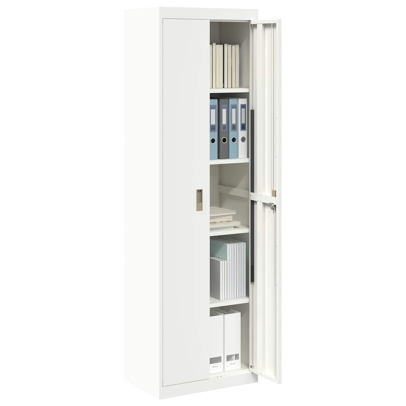 Storage Cabinet 2 pcs White 60 x 40 x200 cm Cold-Rolled Steel
