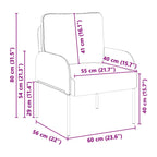 Sofas with Cushion Black 60 x 56 x 80 cm Plywood