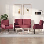 Sofa Sets with Cushion 3 pcs Wine Red 115 x 56 x 80 cm Plywood