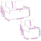 Sofa Sets with Cushion 3 pcs Wine Red 115 x 56 x 80 cm Plywood