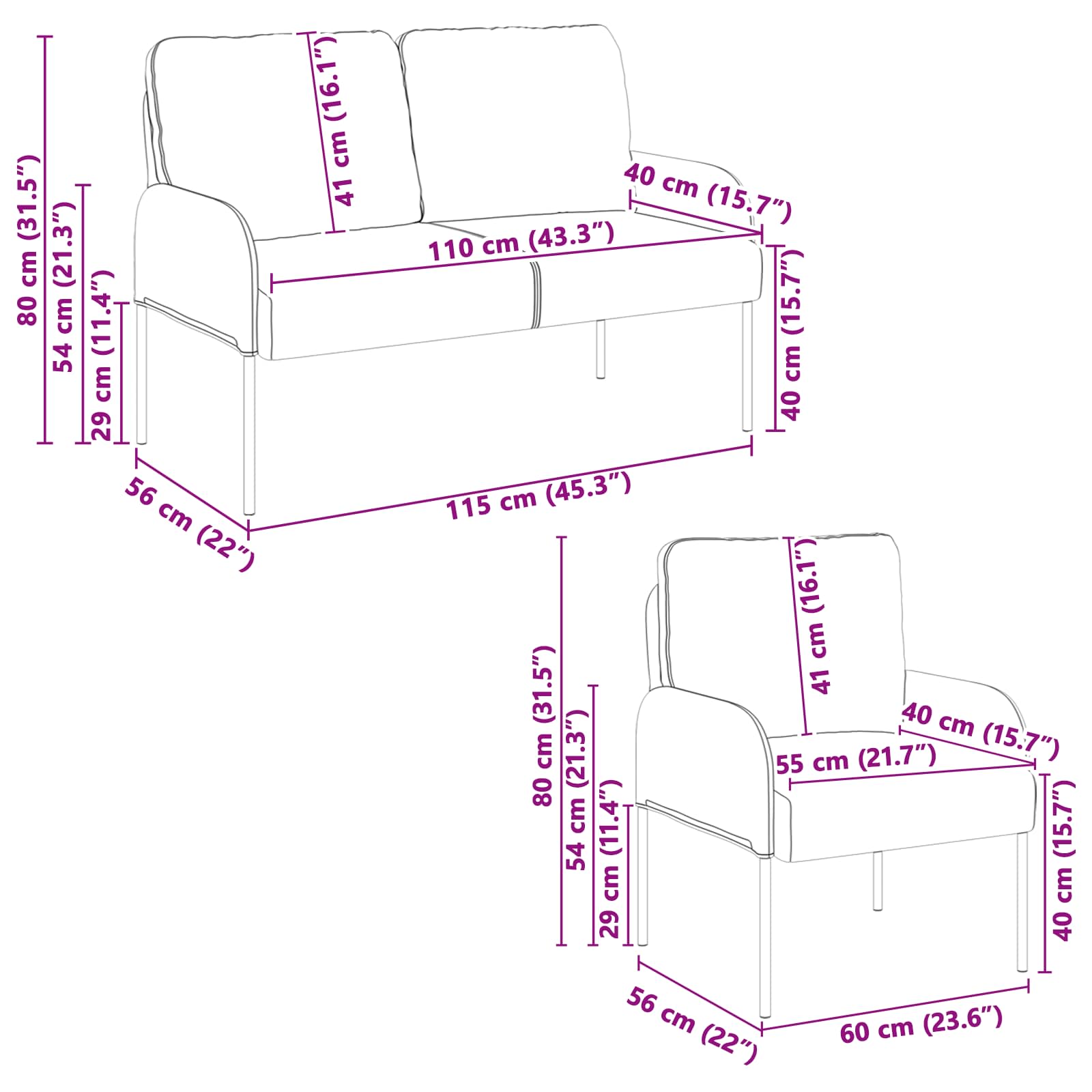 Sofa Sets with Cushion 3 pcs Taupe 115 x 56 x 80 cm Plywood