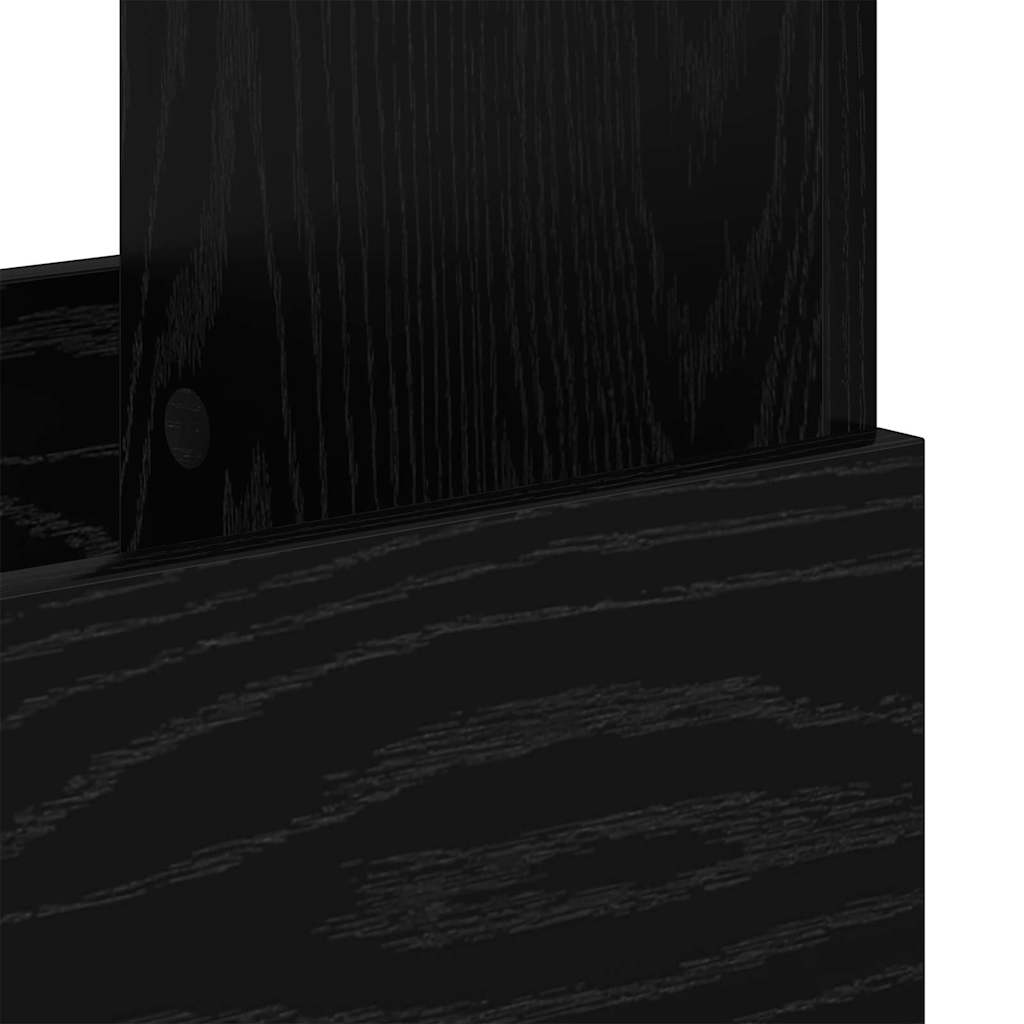 Magazine Rack Black Oak 102 x 30 x 45 cm