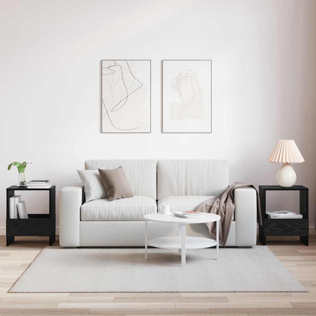 Magazine Rack 2 pcs Black Oak 35 x 30 x 45 cm