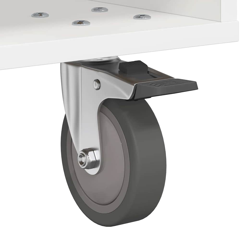 Bedside Table White 40.5 x 40 x 48 cm Engineered Wood