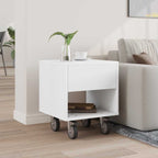 Bedside Table White 40.5 x 40 x 48 cm Engineered Wood