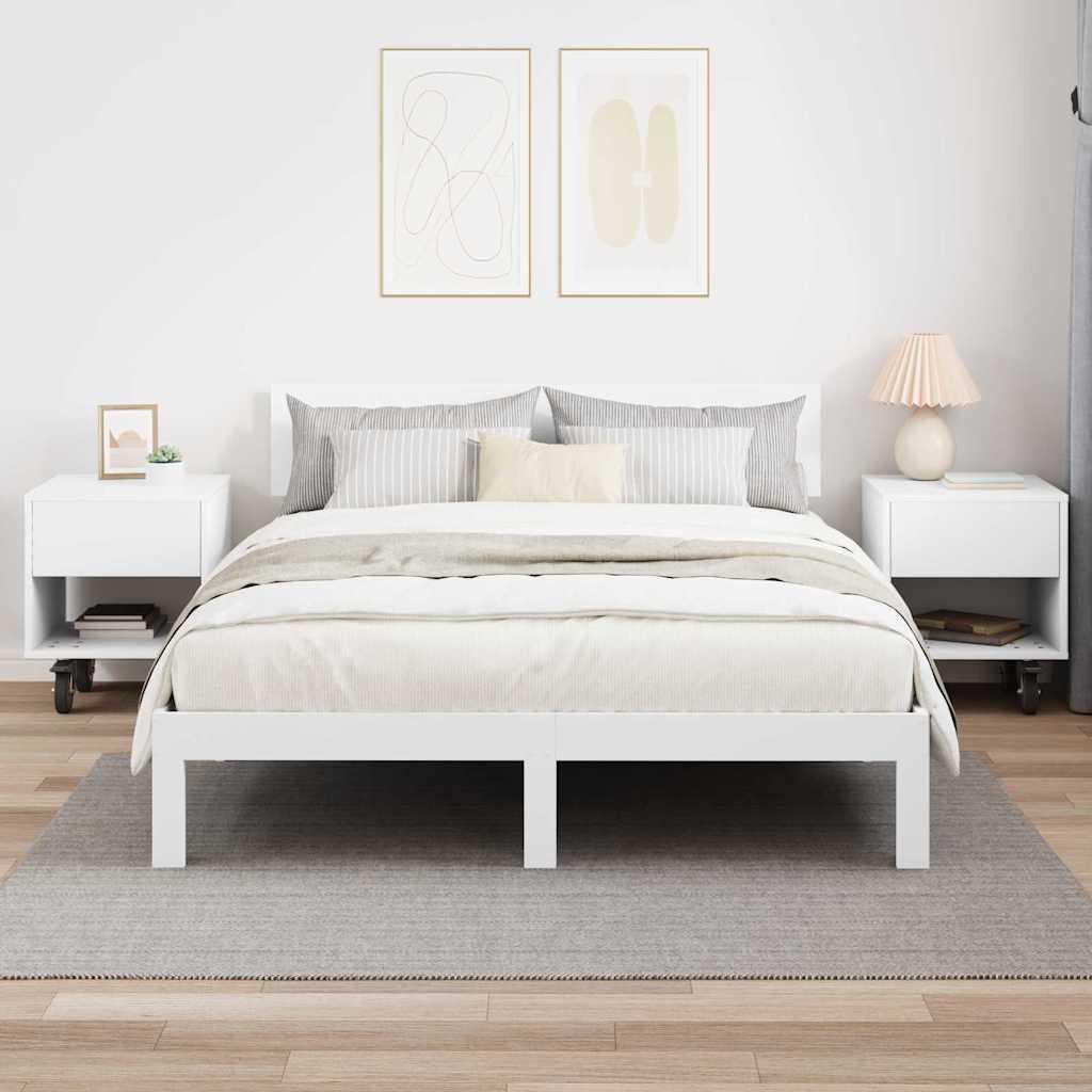 Bedside Table 2 pcs White 40.5 x 40 x 48 cm Engineered Wood