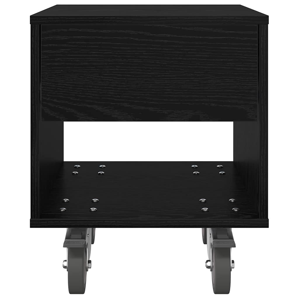 Bedside Table Black Oak 40.5 x 40 x 48 cm Engineered Wood