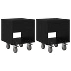 Bedside Table 2 pcs Black Oak 40.5 x 40 x 48 cm Engineered Wood