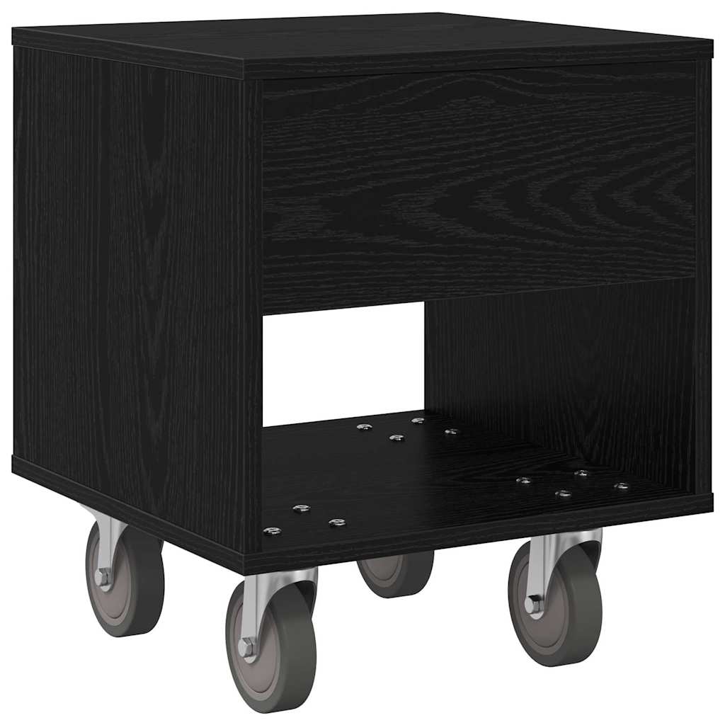 Bedside Table 2 pcs Black Oak 40.5 x 40 x 48 cm Engineered Wood