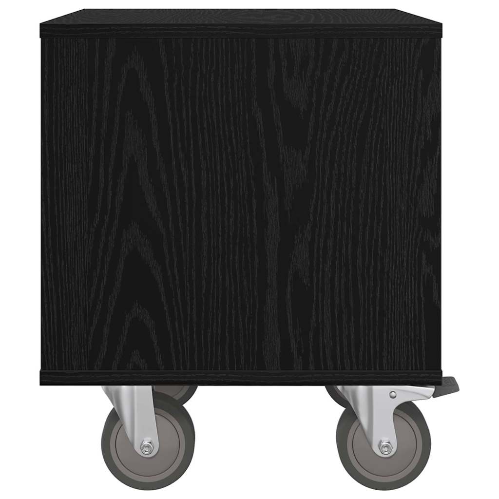 Bedside Table 2 pcs Black Oak 40.5 x 40 x 48 cm Engineered Wood