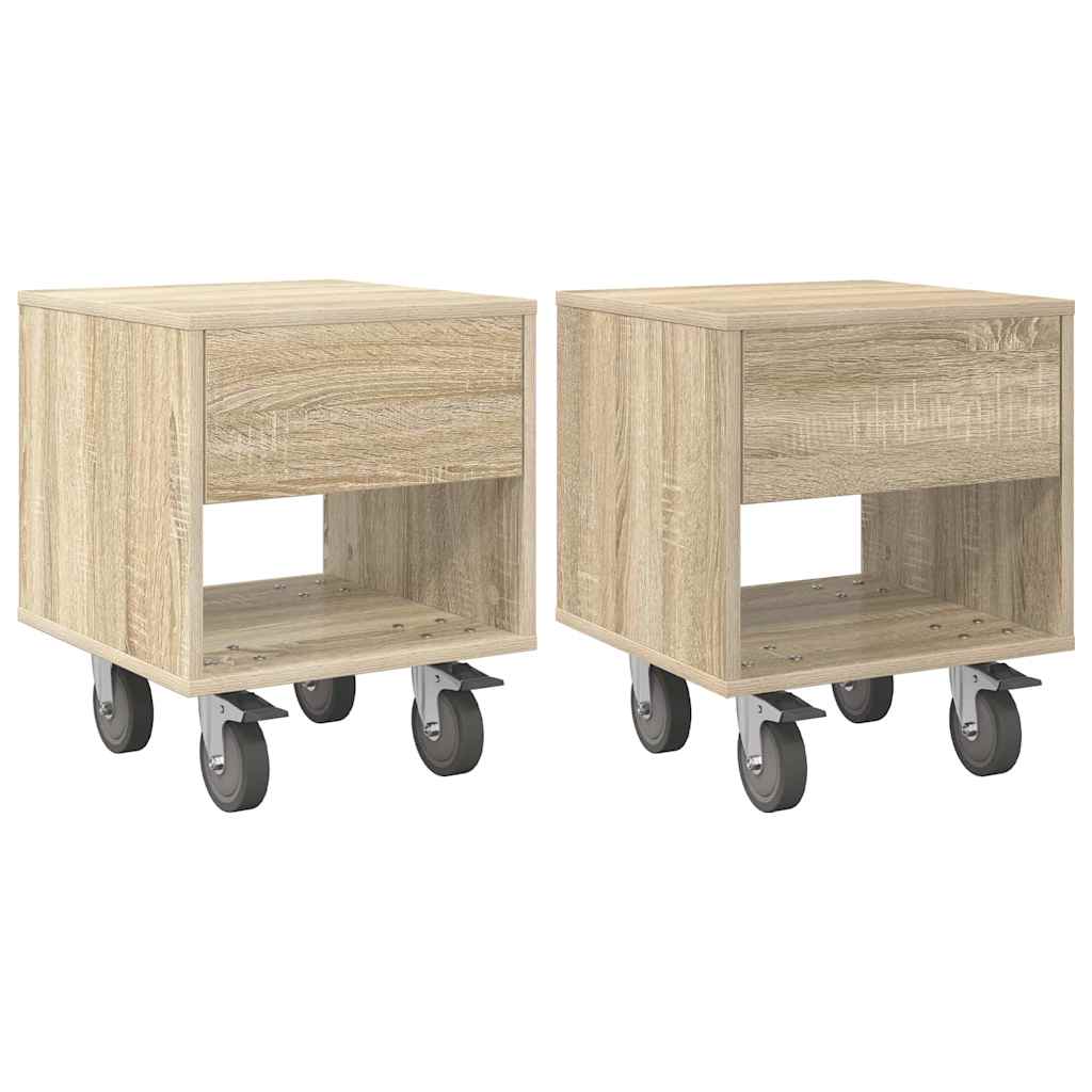 Bedside Table 2 pcs Sonoma Oak 40.5 x 40 x 48 cm