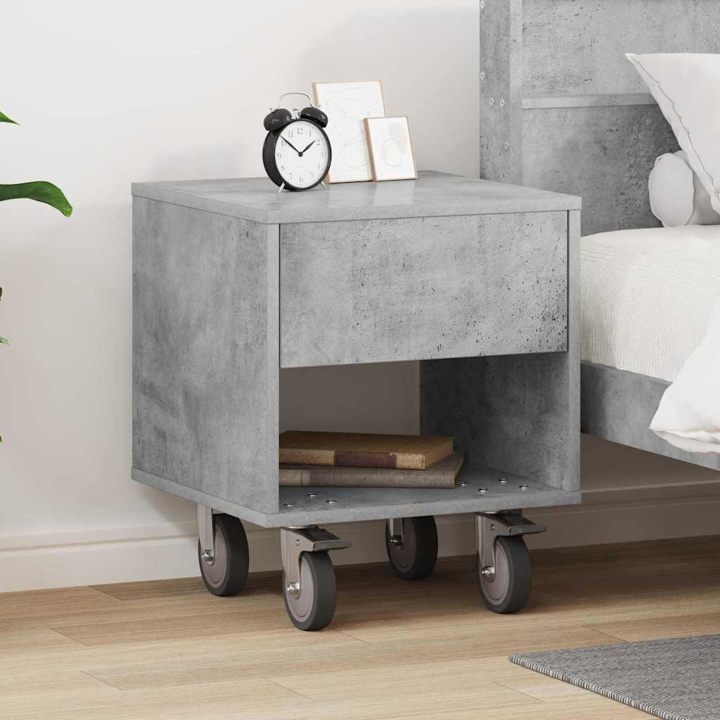 Bedside Table Concrete Grey 40.5 x 40 x 48 cm Engineered Wood