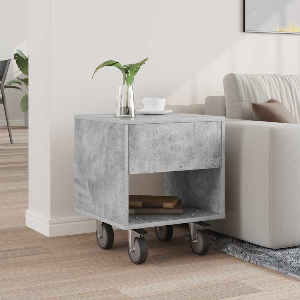 Bedside Table Concrete Grey 40.5 x 40 x 48 cm Engineered Wood
